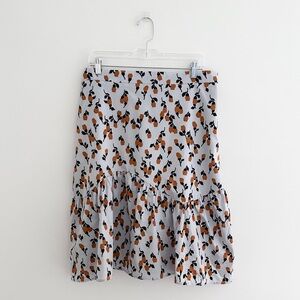 Code X Mode Cotton Floral Skirt Blue Black Amber With Ruffle Flounce Size Large